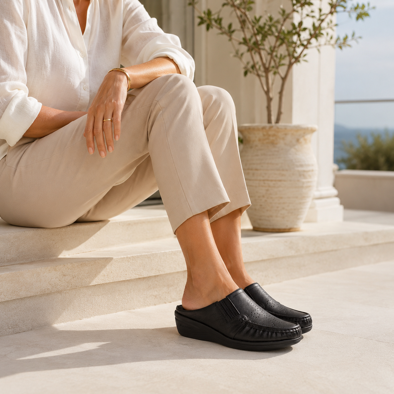 Mule Feminino Comfort Casual – Modelo Positano