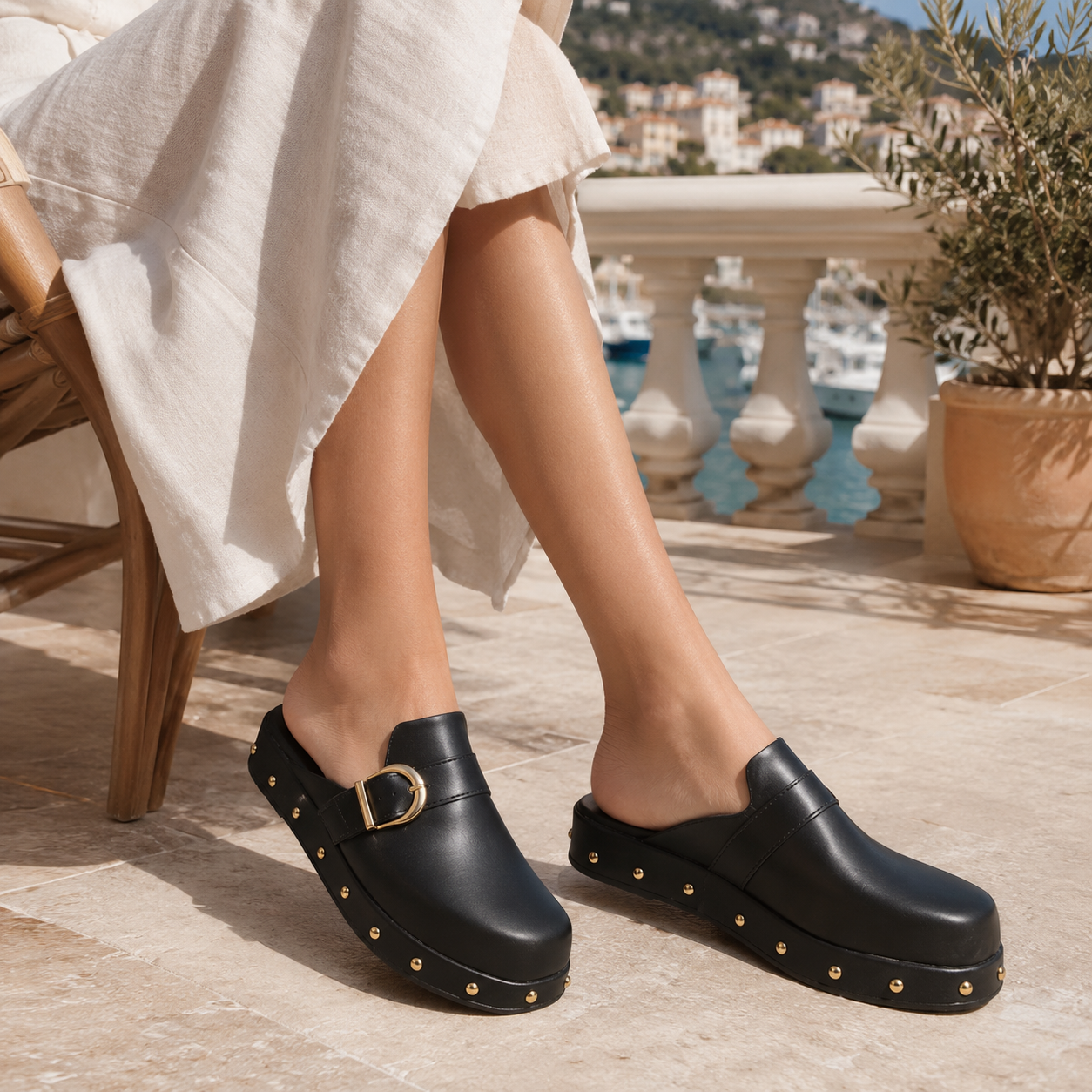 Mule Feminino Plataforma – Modelo Ravello