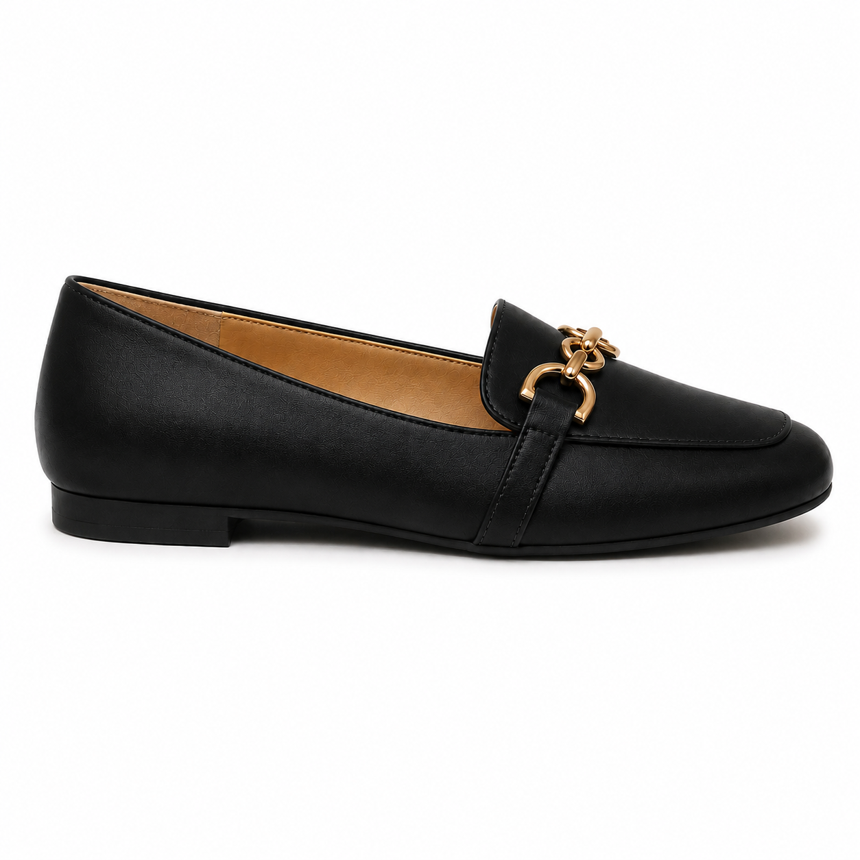 Mocassim Feminino Bico Quadrado Preto - Modelo Paris