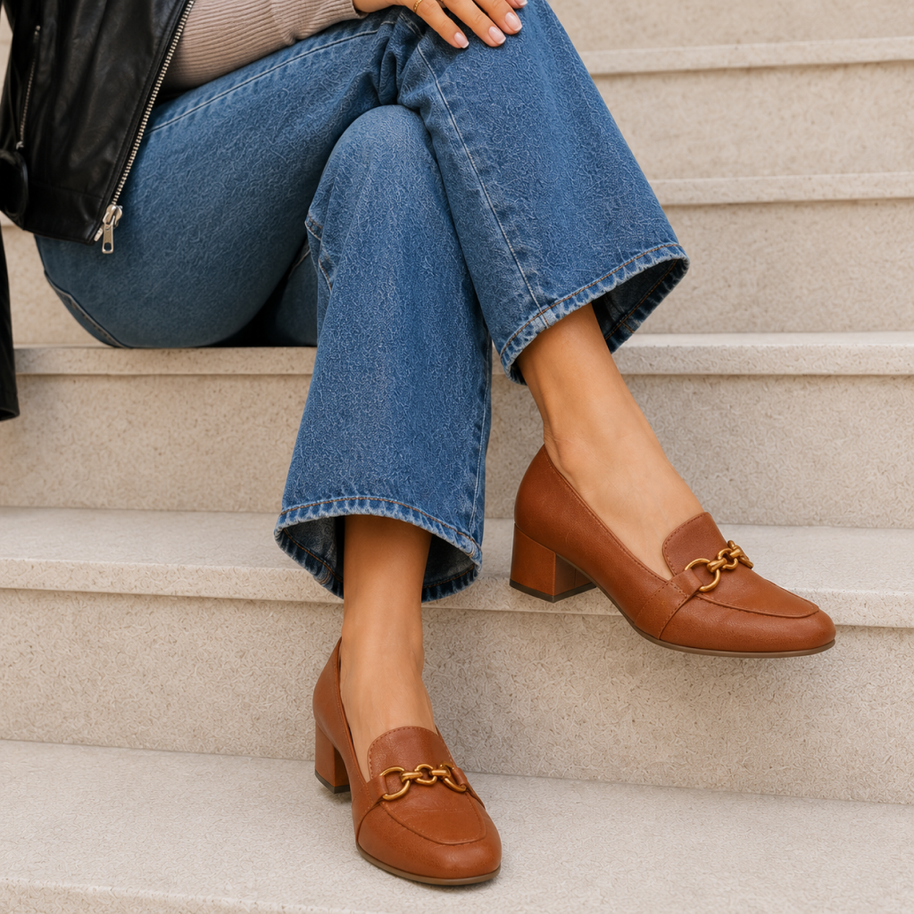 Scarpin Feminino Bico Fino Avelã - Modelo Viena