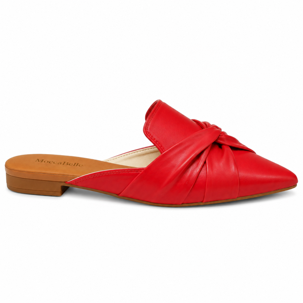 Mule Feminino Bico Fino Vermelho - Modelo Santorini