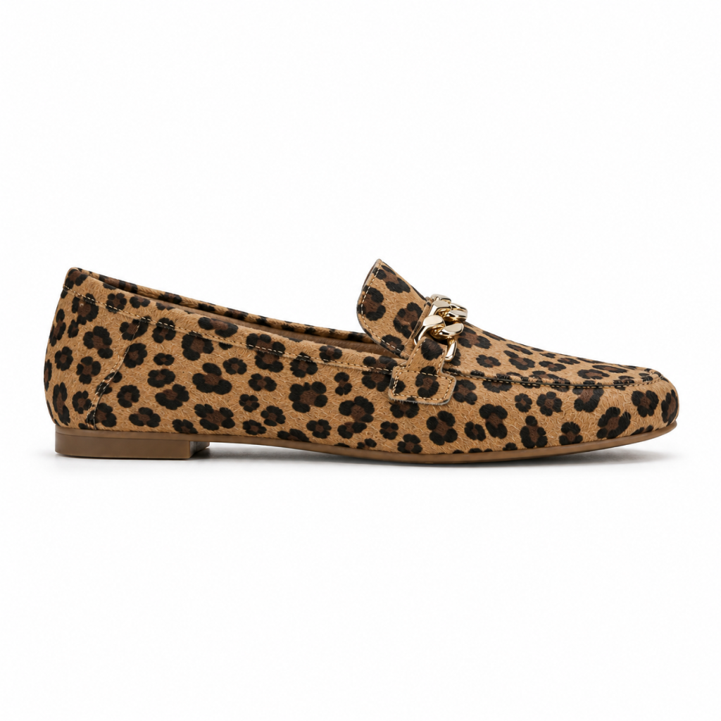 Mocassim Feminino Estampa Leopard Onça - Modelo Cannes