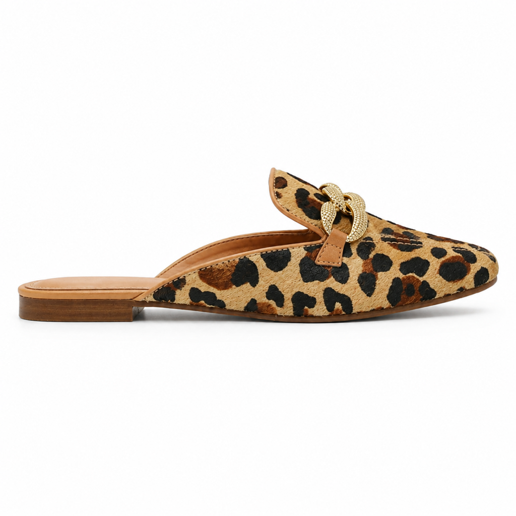 Mule Feminino Estampa Leopard Onça - Modelo Saint-Tropez