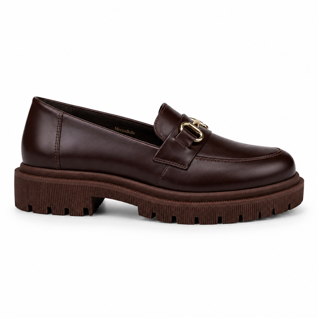 Mocassim Feminino Tratorado Café - Modelo Milano