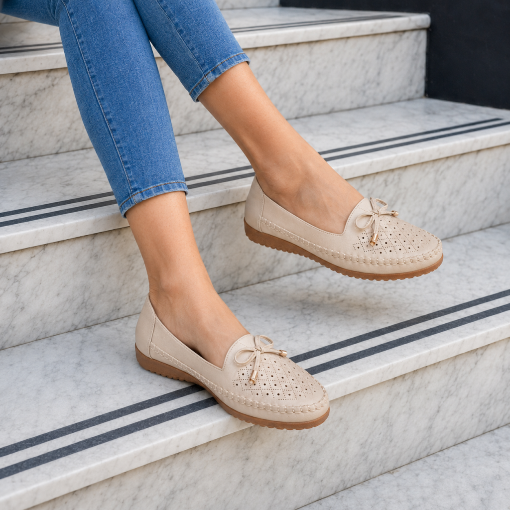 Mocassim Feminino Respirável Marrom - Modelo Siena