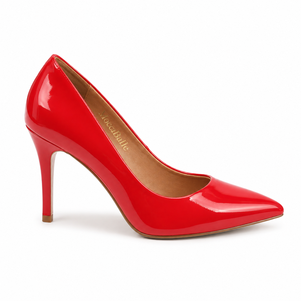 Scarpin Feminino Salto Alto Vermelho - Modelo Londres
