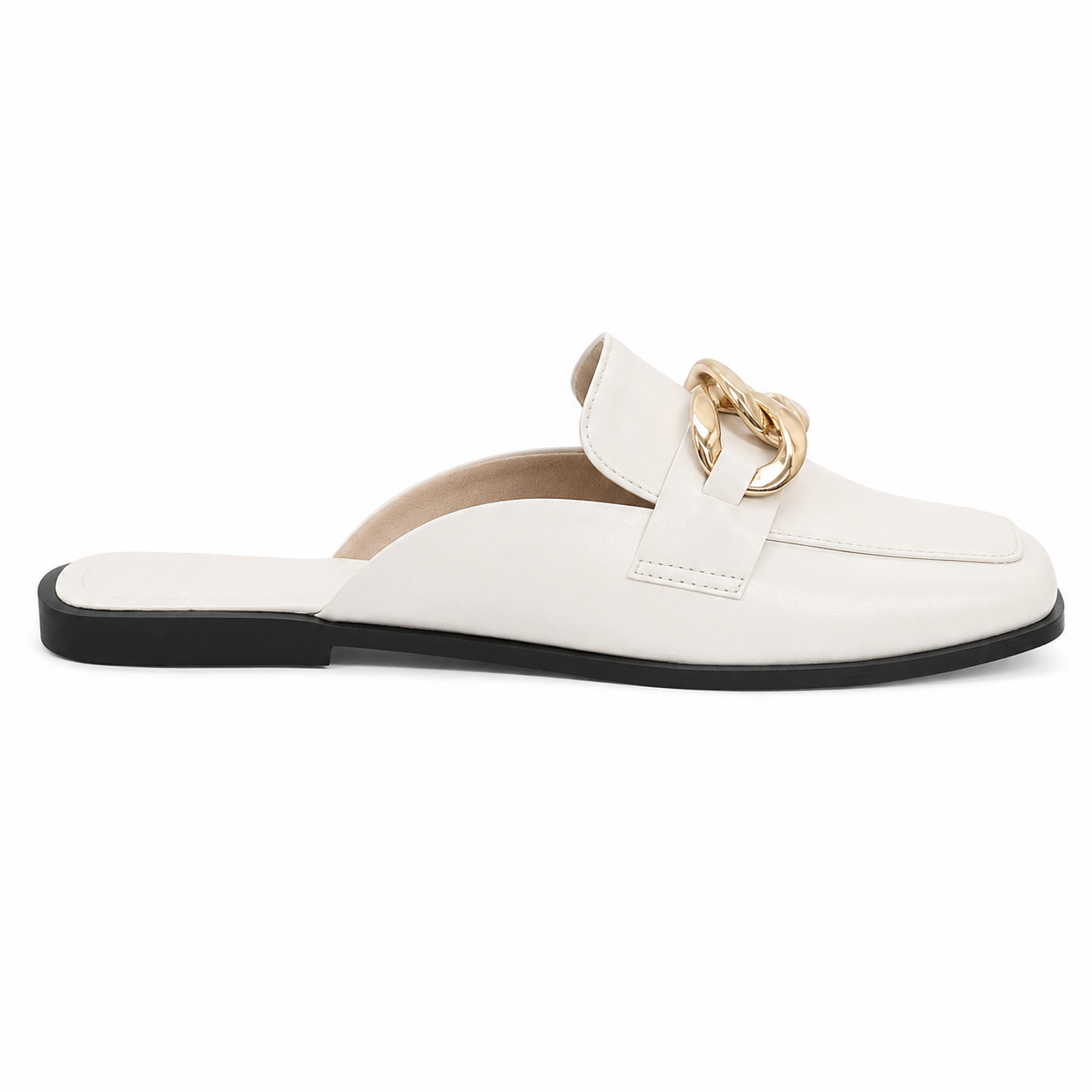 Mule Feminino com Corrente Dourada – Modelo Atenas
